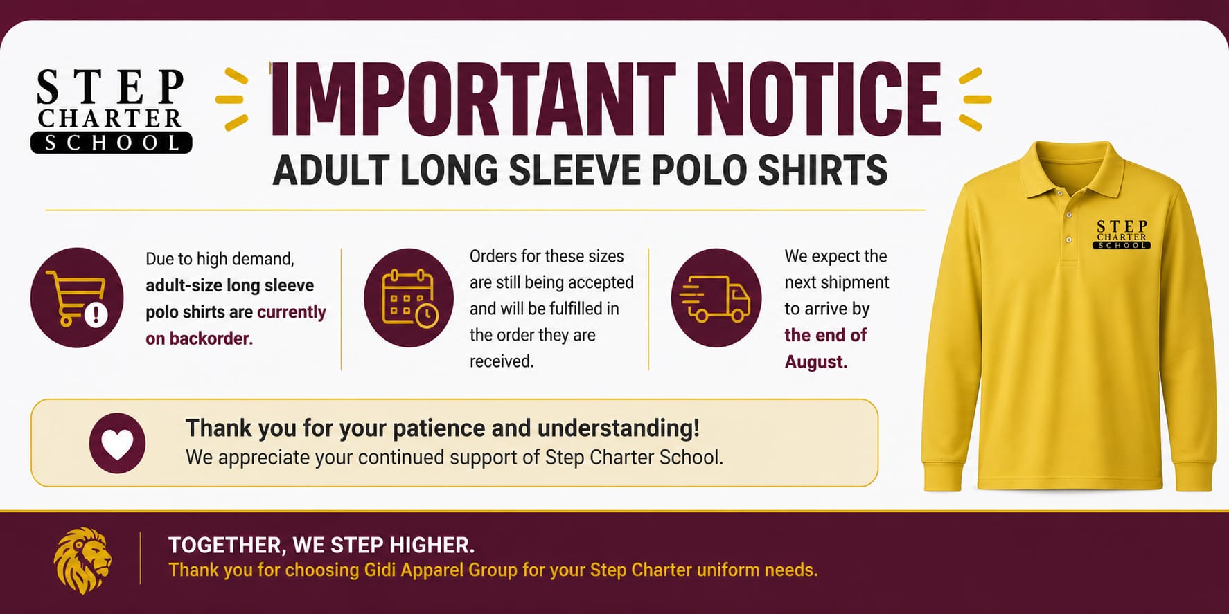 STEP Charter Uniform Store Banner