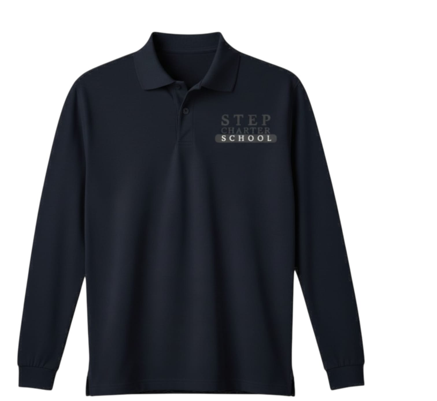 long sleeve polo shirts (navy)